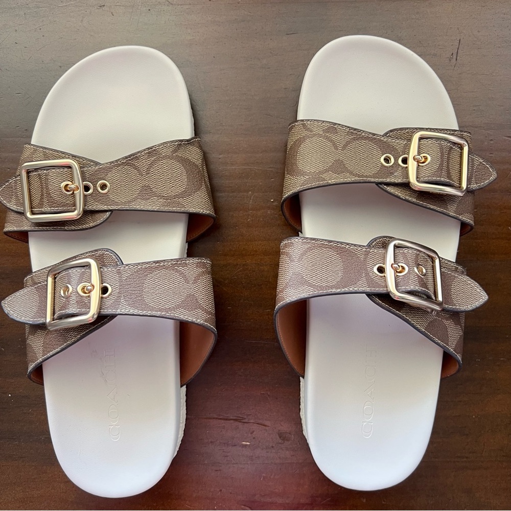 Coach Allanah Slide Sandals in Signature Canvas - Picture 2 of 4